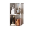 SOGA 2 Tier Multifunctional PP Plastic Bag Box Portable Cubby DIY Storage Shelves Stackable Handbag Purse Organiser