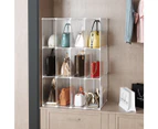 SOGA 3 Tier Multifunctional PP Plastic Bag Box Portable Cubby DIY Storage Shelves Stackable Handbag Purse Organiser