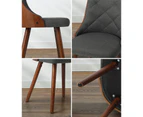 Oikiture x2 Dining Chairs Wooden Chair Kitchen Cafe Faux Leather Padded Seat