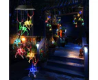 2pcs Solar Christmas Mobile Lights Color Changing Wind Chimes Hanging Outdoor Solar Decorative Lights