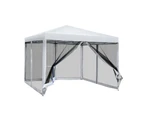 InstaHut Gazebo Pop Up Marquee 3x3m Wedding Party Outdoor Camping Tent Canopy Shade Mesh Wall White