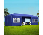 Instahut Gazebo 3x9m Marquee Wedding Party Tent Outdoor Camping Side Wall Canopy 8 Panel Blue