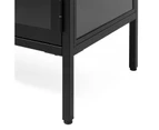 CARMEL 3 Glass Doors Sideboard 132cm - Black