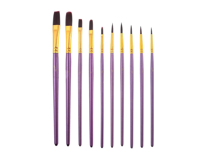 10pcs Artist Paint Brushes Value Pack Purple