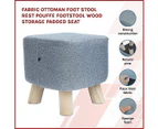 Fabric Ottoman Foot Stool Rest Pouffe Footstool Wood Storage Padded Seat