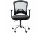 Maclaren Milton Ergonomic Mid Back Mesh Home & Office Chair - Black Black