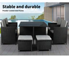 Levede 9PCS Outdoor Table Chair Set Patio Furniture Dining Setting Wicker Lounge