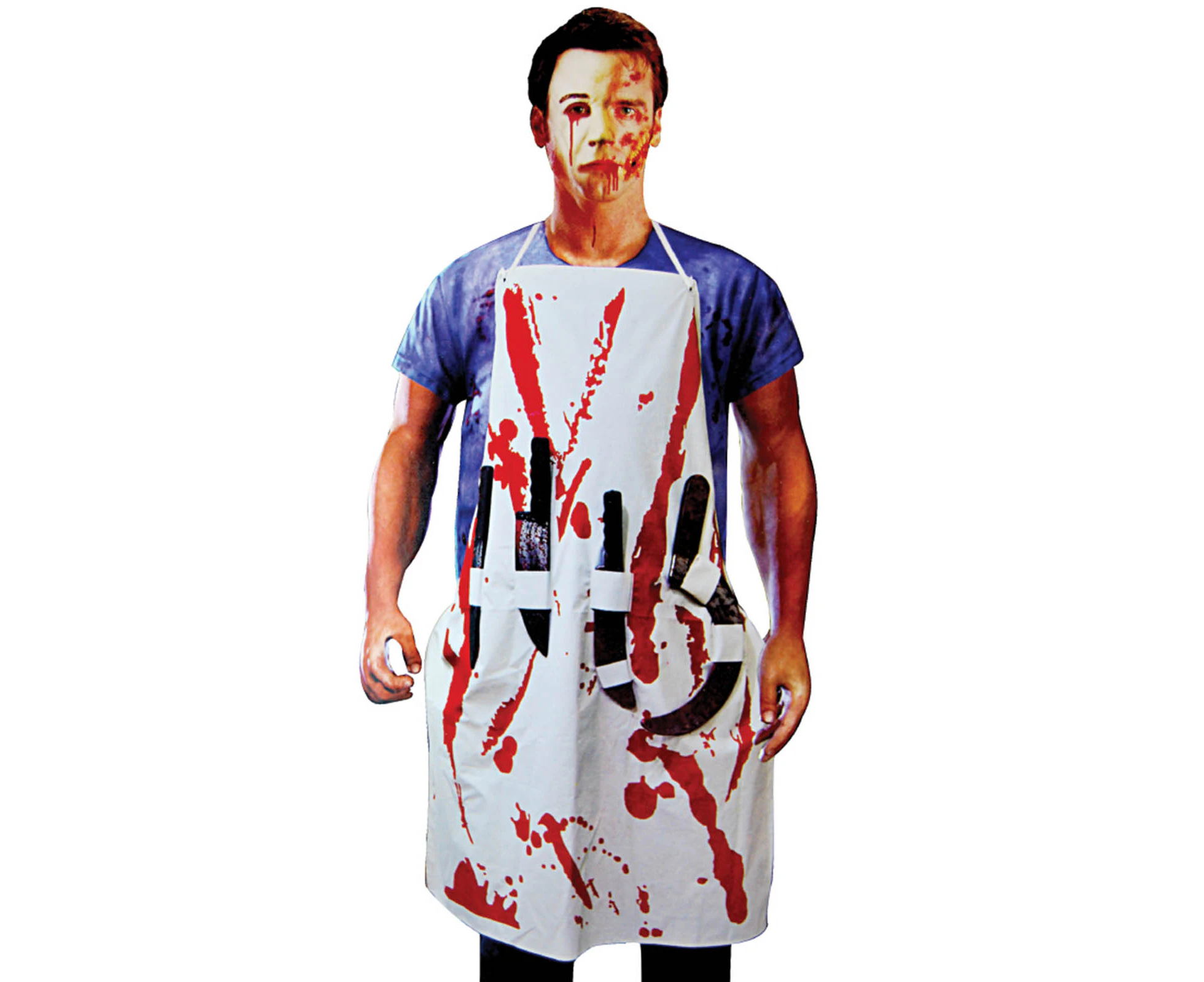 Bleeding Apron with attached Weapons Halloween Costume