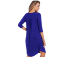 Azura Exchange Royal Blue Quarter Sleeve Casual Tunic Dress