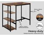 Levede High Bar Table Pub Industrial Storage Shelf Rustic Brown Kitchen 110X60CM