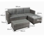 Levede 5pcs Outdoor Sofa Set Patio Furniture Setting Garden Chair Table Lounge - Mixed grey