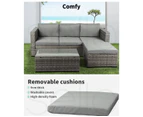 Levede 5pcs Outdoor Sofa Set Patio Furniture Setting Garden Chair Table Lounge - Mixed grey