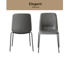Levede Stackable Dining Chairs Kitchen Lounge Chair PU Leather Grey Set of 4