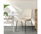 Levede Stackable Dining Chairs Kitchen Lounge Chair PU Leather Beige Set of 4