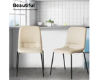 Levede Stackable Dining Chairs Kitchen Lounge Chair PU Leather Beige Set of 4