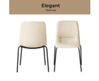 Levede Stackable Dining Chairs Kitchen Lounge Chair PU Leather Beige Set of 4