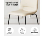 Levede Stackable Dining Chairs Kitchen Lounge Chair PU Leather Beige Set of 4