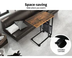 Levede Coffee Side Table Mobile End Tables C-shaped Movable Sofa Laptop Desk - Brown and black