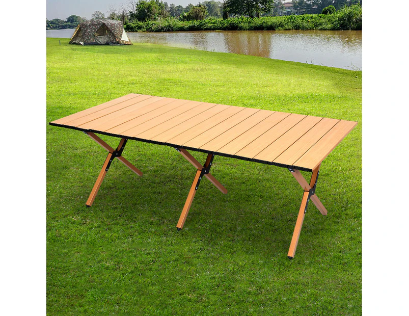 Levede Folding Camping Table Foldable Portable Picnic Outdoor Egg Roll BBQ Desk