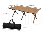 Levede Folding Camping Table Foldable Portable Picnic Outdoor Egg Roll BBQ Desk