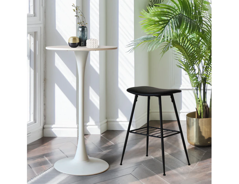 Levede 2x Round Bar Table Pub Tables Kitchen Marble Tulip Metal Base White