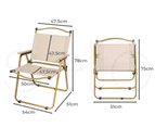 Levede Camping Chair Folding Outdoor Portable Foldable Fish Chairs Beach Picnic - Beige
