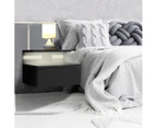 Levede 2 Drawer LED Floating Bedside Table Black