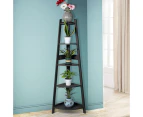 Levede 5 Tier Corner Shelf Wooden Storage Home Display Rack Plant Stand Black