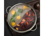 Toque 34cm Stainless Steel Twin Mandarin Duck Hot Pot Induction Cooker With Lid - Silver