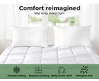 Dreamz Bamboo Pillowtop Mattress Topper Protector Soft Cover Underlay Queen - White