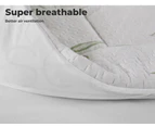 Dreamz Bamboo Pillowtop Mattress Topper Protector Soft Cover Underlay Queen - White
