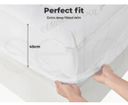 Dreamz Bamboo Pillowtop Mattress Topper Protector Soft Cover Underlay Queen - White