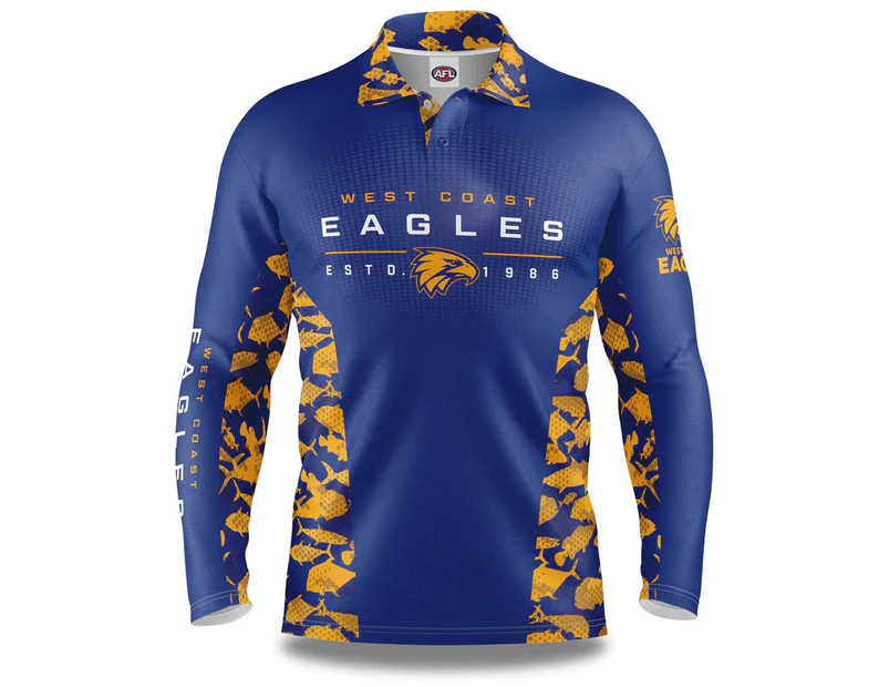 West Coast Eagles AFL 2023 Reef Runner Fishing Shirt Sizes S-5XL!
