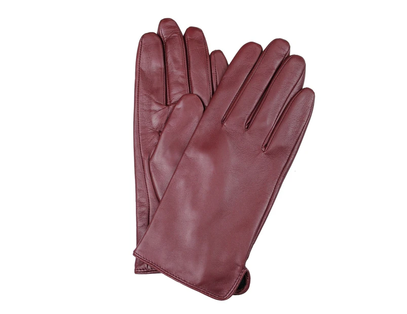 Dents Women's Classic Leather Gloves Winter Warm Soft Smooth Grain 77-0003 - Claret