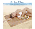 LINENOVA Sand Free Beach Towel -160x80cm Quick Dry Towel(Round Pattern）