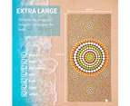 LINENOVA Sand Free Beach Towel -160x80cm Quick Dry Towel(Round Pattern）