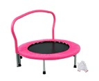 Oppsbuy 36" Foldable Trampoline Mini Trampoline with Handle Cardio Exercise Fitness Indoor Outdoor Pink