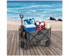 Folding Wagon Cart Trolley 136KG Weight Capacity With Extra Large Wheels AU