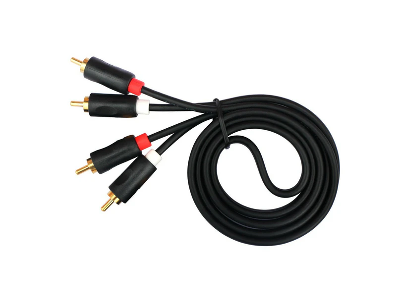 Premium RCA Audio Cable 2RCA to 2 RCA Male to Male Gold-Plated For STB DVD TV Amplifer 1.5M ~ 20M - 20M