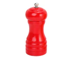 Salt and Pepper Grinder Wooden Pepper Mill Grinder Salt Pepper Shakers with Adjustable Ceramic Rotor-red