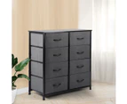 Levede Chest of Drawers Storage Cabinet Tower Dresser Tallboy 8 Drawer Grey