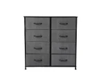 Levede Chest of Drawers Storage Cabinet Tower Dresser Tallboy 8 Drawer Grey