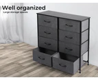 Levede Chest of Drawers Storage Cabinet Tower Dresser Tallboy 8 Drawer Grey