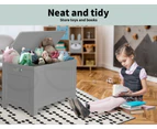 Levede Kids Toy Box Storage Chest Cabinet Container Clothes Organiser Grey