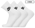 Nike Sportswear Unisex Everyday Essential Crew Socks 3-Pack - White/Black