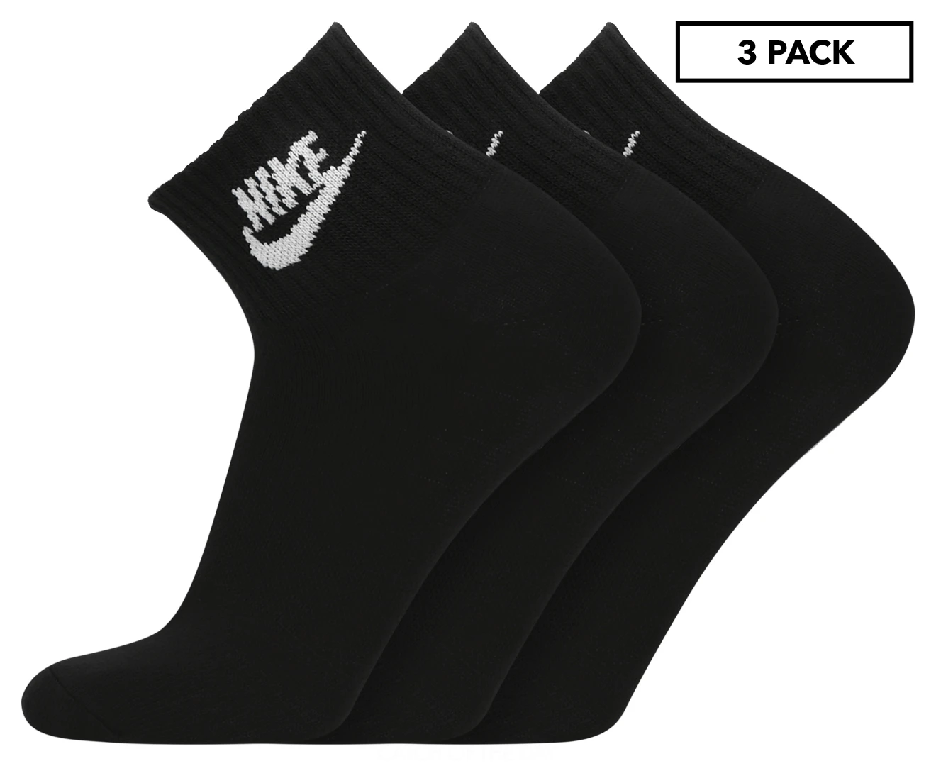 Nike Unisex Everyday Essential Ankle Socks 3-Pack - Black/White