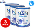 3 x Nestlé NAN COMFORT 2 Follow-On Formula 6-12 Months Powder 800g