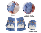 Cartoon Convertible Flip Top Gloves， Toddler Kids Winter Gloves for Girls Boys 3-8 Yrs,style 2