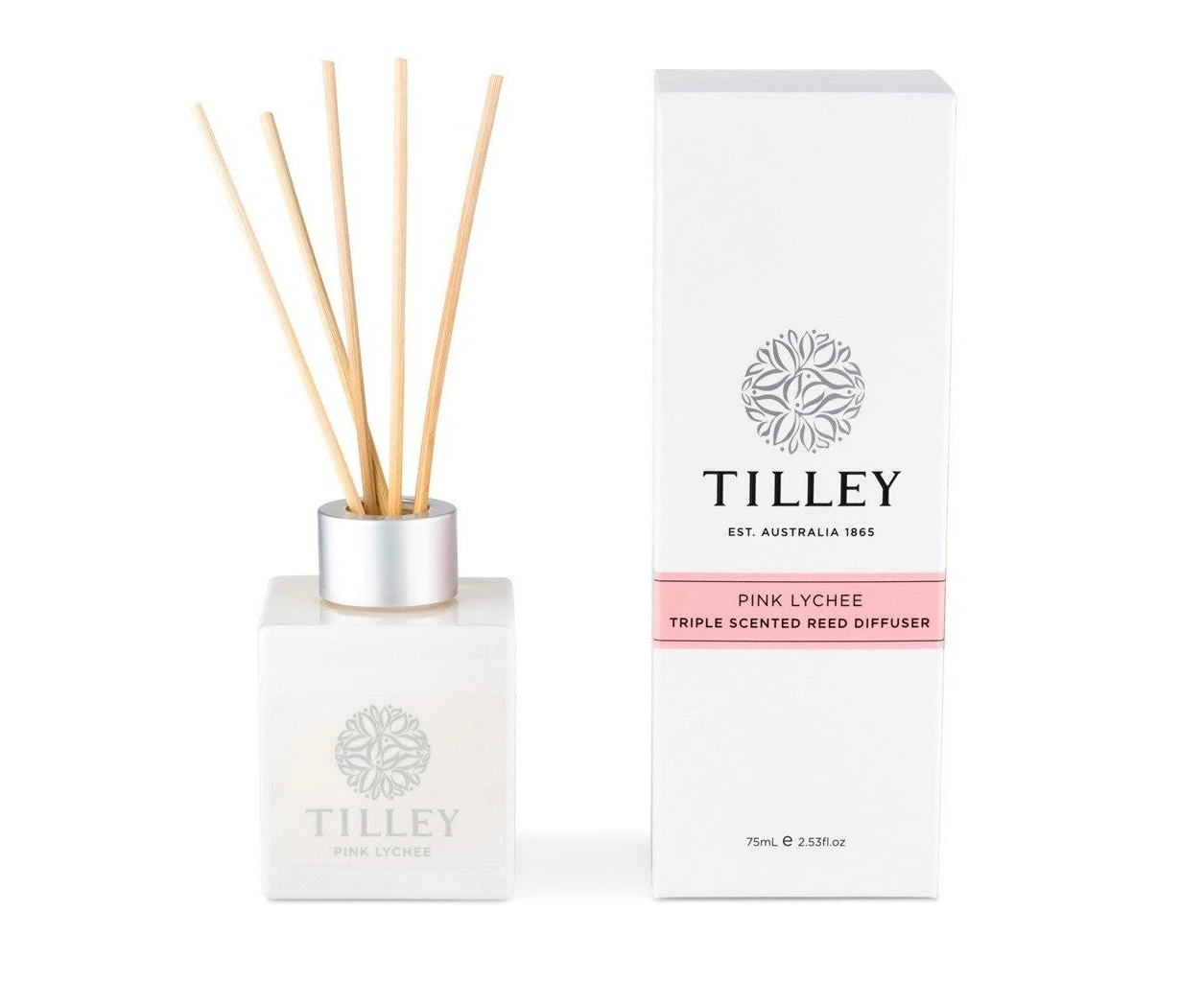 Tilley Classic White - Reed Diffuser 75ml - Pink Lychee