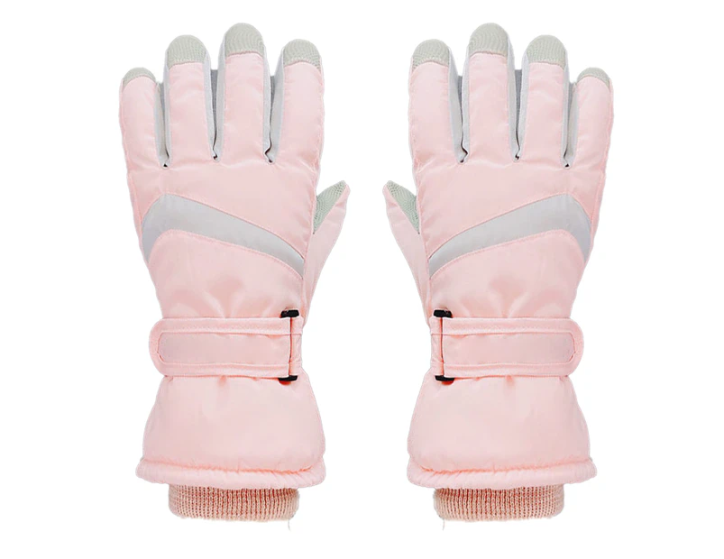 Waterproof touch screen plus velvet thick cotton warm and cute riding outdoor,(Pink,Style1)